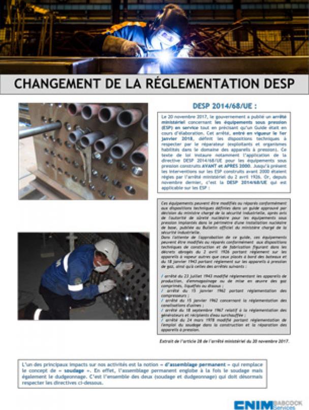 Changement de la réglementation DESP - CBS